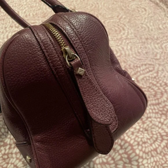 MCM Plum Leather Boston Bag Satchel with COA - Picture 4 of 11